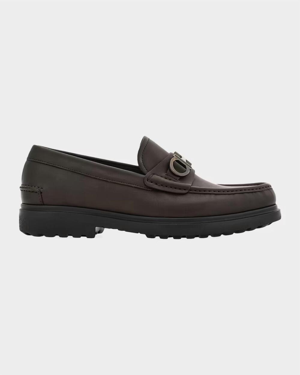 NEW SALVATORE FERRAGAMO men's tobias gancino bit lugsole loafer in t.moro